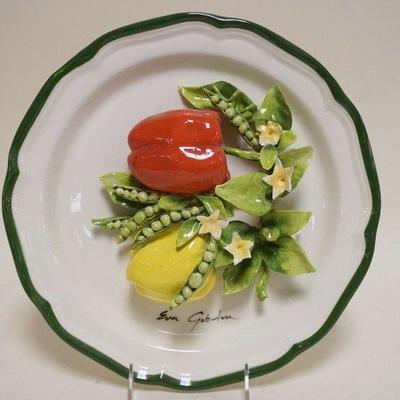 1031	EVA GORDON CERAMIC PLATE WITH APPLIED VEGETABLES, APPROXIMATELY 12 IN

