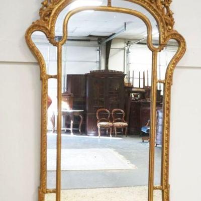 1111	ITALIAN HANGIN MIRROR IN GILT FINISHED FRAME APPROXIMATELY 29 IN X 54 IN H
