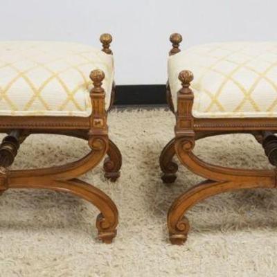 1085	SCHUMACHER FURNISHINGNEO CLASSICAL STOOLS, SOM STAINING ON ONE, EACH APPROXIMATELY 25 IN X 18 IN X 21 IN H
