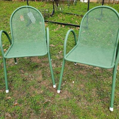 Repainted Dixie Belle wrought iron chairs 