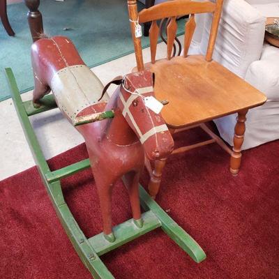 Wooden antique horse