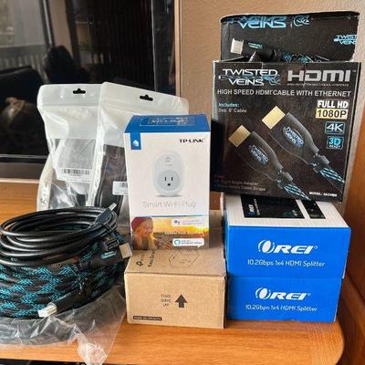 MME191- Assorted Smart Plugs, HDMI Cords & HDMI Splitter