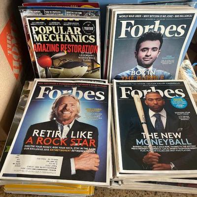 MME107- Assorted Forbes, National Geographic & Popular Mechanics Magazines 