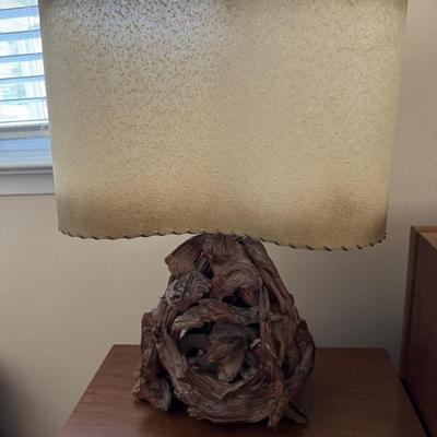 Drift wood 1950s lamps with Vellum shades 
