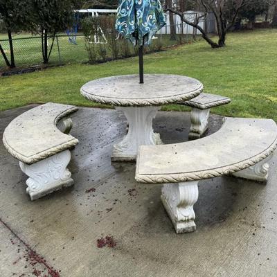 Cement patio set