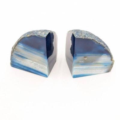 Blue Agate Bookends - 4