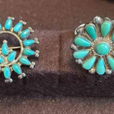 Turquoise Brooch and Ring