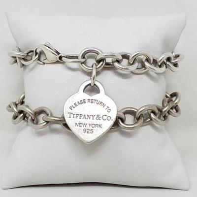 #902 â€¢ Sterling Silver Tiffany&Co Charm Bracelets, 66g
