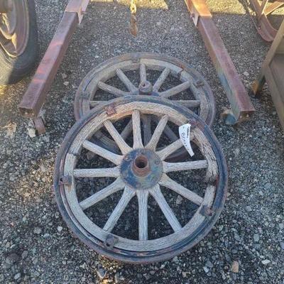 #80417 â€¢ 2 Vintage Wagon Wheels
