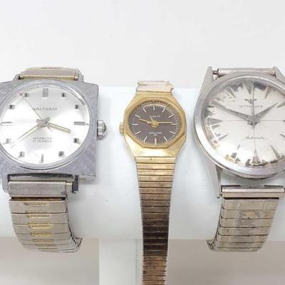 #1122 â€¢ 2 Waltham Watches and 1 Wittnauer Watch
