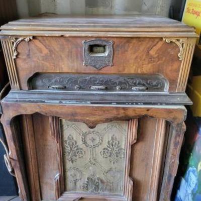 #15008 â€¢ Antique Grebe Synchrophase A.C. Six Radio Cabinet

