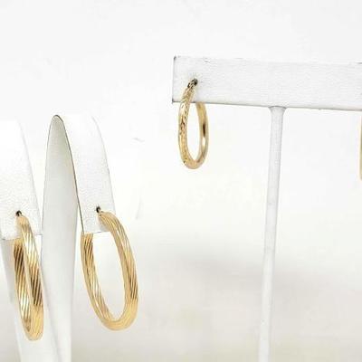 #782 â€¢ (2) Pairs of 14k Gold Hoop Earrings, 6g

