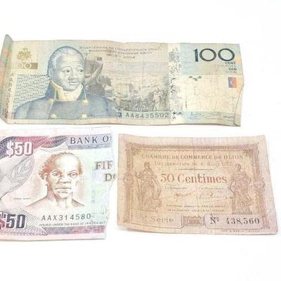 #1712 â€¢ (3) Foreign Currency Banknotes

