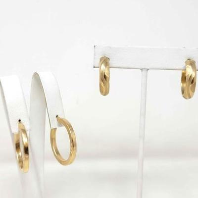 #764 â€¢ (2) 14k Gold Hoop Earrings, 7g
