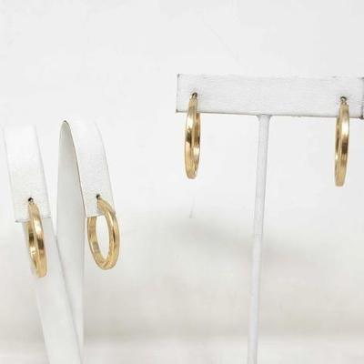 #780 â€¢ (2) Pairs of 14k Gold Hoop Earrings, 6g

