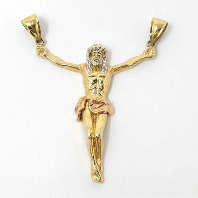 #700 â€¢ 14k Tri-Color Gold Jesus Christ Pendant, 15g
