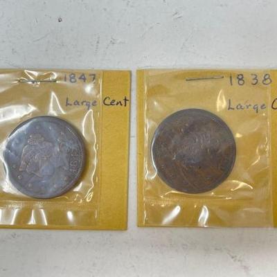#1506 â€¢ (2) U.S. Large 1 Cent Coins
