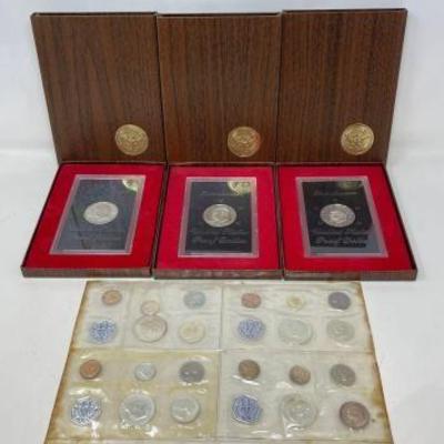 #1604 â€¢ (3) U.S. Proof Eisenhower Coins & (3) Coin Sets

