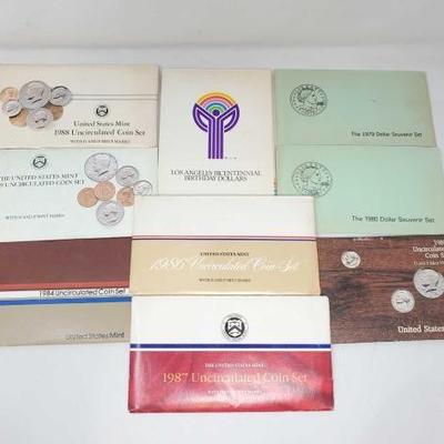 #1602 â€¢ 9 United States Uncirculated Coin Sets
