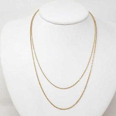 #711 â€¢ (2) 14k Gold Necklaces, 6g

