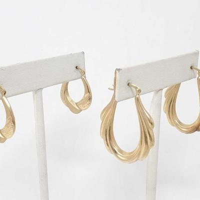 #729 â€¢ 2 Pair of 14k Gold Earrings, 5g
