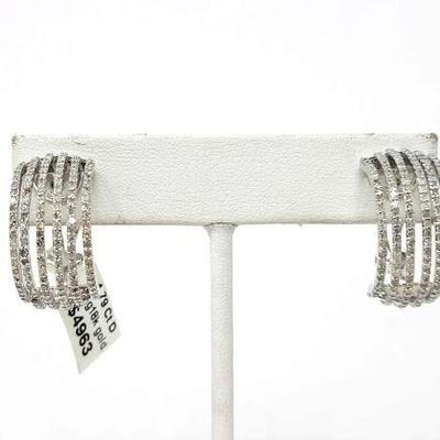 #600 â€¢ 18k White Gold Diamond Hoop Earrings, 10g
