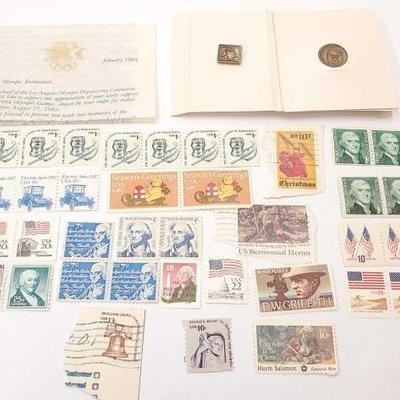 #1814 â€¢ Olympic Pins, Vintage Stamps

