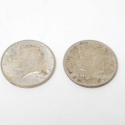 #1402 â€¢ (2)1964 Kennedy Half Dollars

