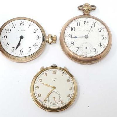 #1132 â€¢ (3) Gold Filled Pocket Watches
