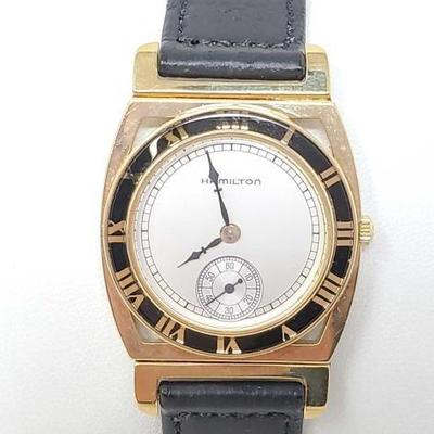 #604 â€¢ 18k Hamilton Gold Electroplated Watch
