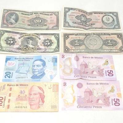 #1724 â€¢ (8) Foreign Currency Banknotes
