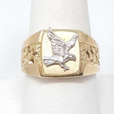 #742 â€¢ 14k Gold Eagle Ring, 7g
