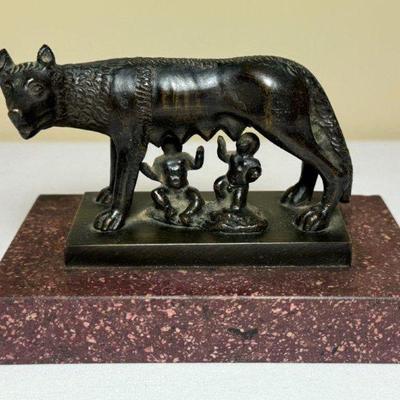 Antique Grand Tour Capitoline Wolf Bronze Sculpture