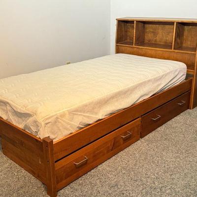 Vermont Precision Woodworks Twin Wooden Bed with Storage