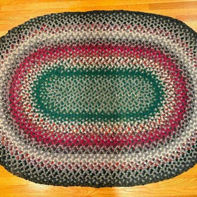 100% wool hand braided rug