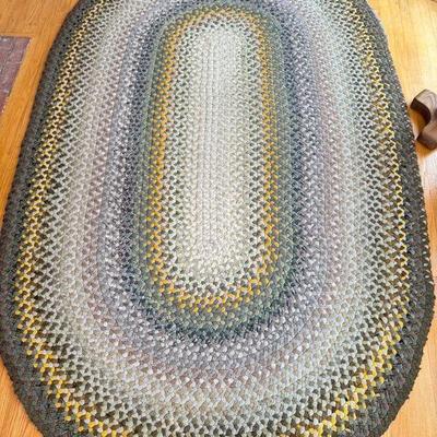 100% wool hand braided rug