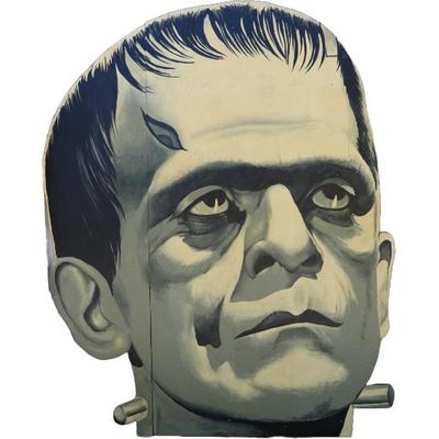 7 foot tall Dr. Frankenstein's monster 2-panel painting