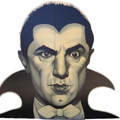 7 foot tall Bela Lugosi Dracula 2-panel painting