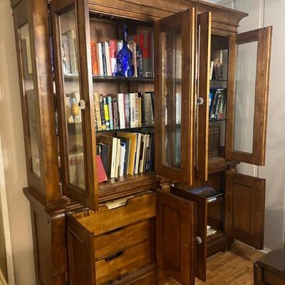 Glass door bookshelf/cabinet. 72x86x17.  $450 obo. All items available for pre-sale with pre-sale shopping appointments. Please text 985...