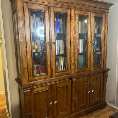 Glass door bookshelf/cabinet. 72x86x17.  $450 obo. All items available for pre-sale with pre-sale shopping appointments. Please text 985...