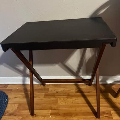 Wood table with leather top. $18. All items available for pre-sale with pre-sale shopping appointments. Please text 985 507-6684 to...