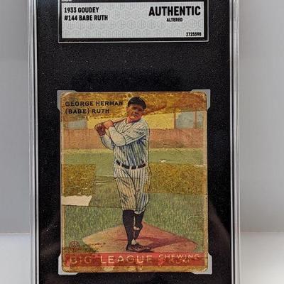 1933 Goudey SGC Au #144 Babe Ruth Yankees HOF