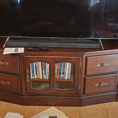 +++THIS ITEM AVAILABLE NOW AHEAD OF THE SALE Gorgeous 5 Piece Cherry Wood Wall Entertainment Center w/ Beveled Glass - can use as 1 unit...