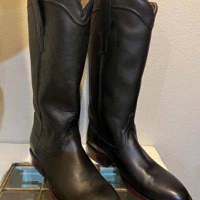 Tecovas Womens 8 B Black Leather Cowboy Boots
