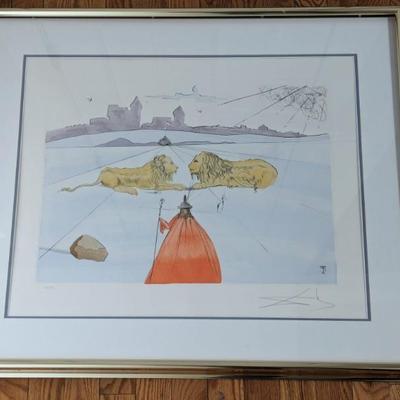 Salvador Dali tinted etching 
