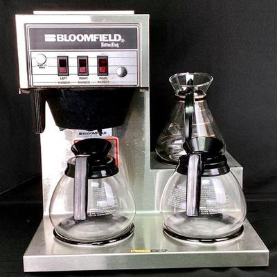 REEM907 Bloomfield Commercial Coffee Maker	Koffee king industrial coffee maker includes 3 glass carafes and 1 plastic funnel. Â Model...