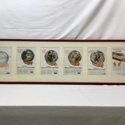 BIHY820 Framed Original 1950s Ford Advertisements	Framed original ads from the 