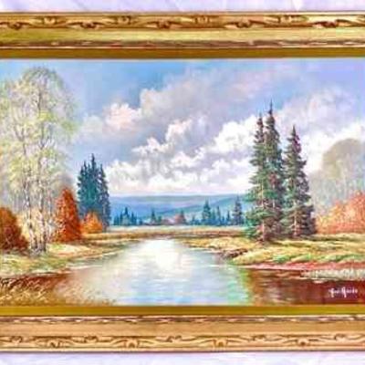 JETH930 Vintage V.D. Heide Signed Oil Painting On Canvas	Signed by Dutch born artist V.D. Heide born in Enshede, Netherlands 1921. Â...