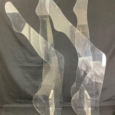 BIHY818 Vintage Hosier Displays	Pair of vintage acrylic hosier displays. Measures approximately 41" toe-to-waist, 21" wide...