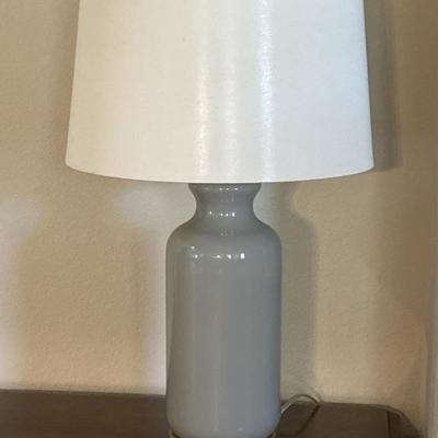 Modern Gray Ceramic Lamp w/ Shade & USB Plug